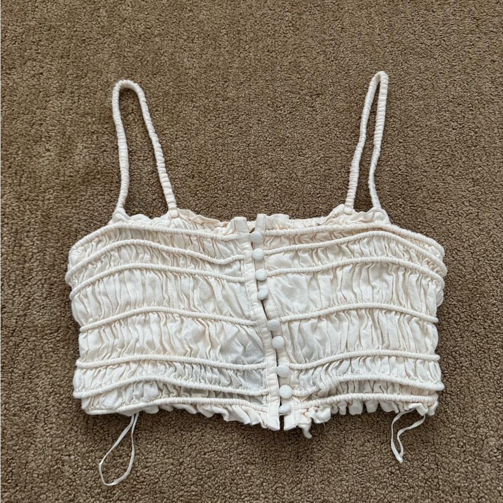 Cream Going Out Tank Top